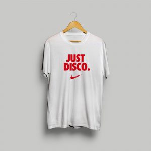 Just Disco T-shirt White and red print